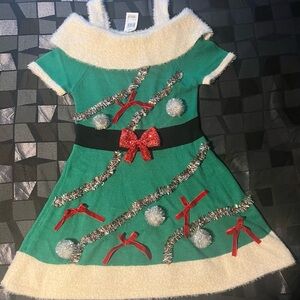 Festive Green and Red Dress